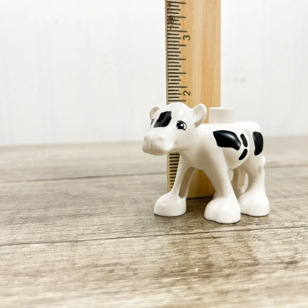 Lego Duplo Black Spotted Calf Baby Cow Animal Zoo Replacement Farm House - Picture 5 of 5
